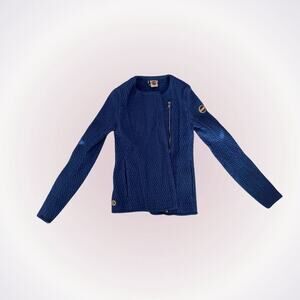 Colmar Blue Textured Zip Front Blazer Jacket | Sz 40 (US 4)